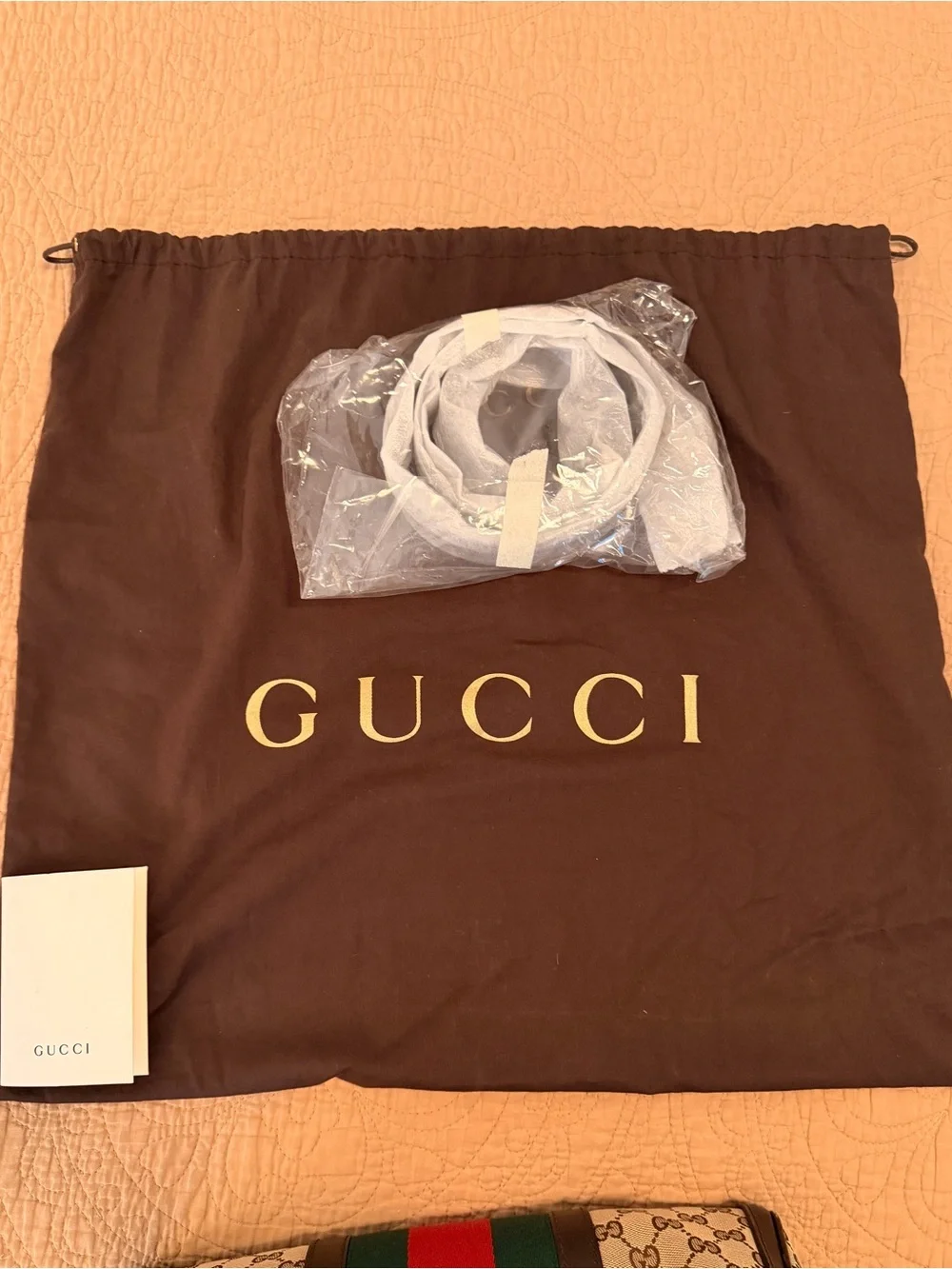 Gucci Brown GG Canvas Boston Tote with Green and Red Web